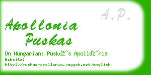 apollonia puskas business card